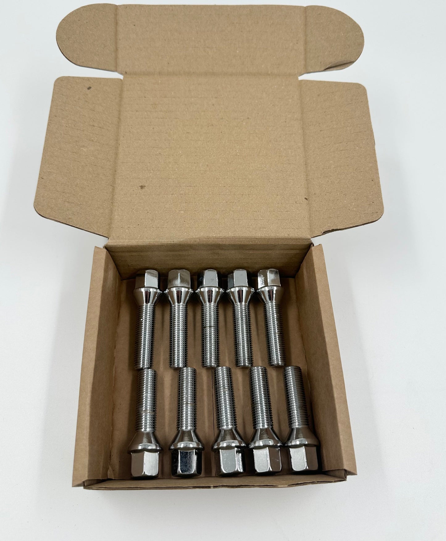 X10 BOLTS (5LH / 5RH) Rolls Royce Cullinan (Chrome) wheel bolts for the 20mm spacers